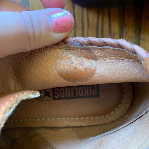 Pikolinos Boots Booties Women's Sz 38/7.5 Brown Leather Stitch Detail Side Zip - Picture 5 of 7